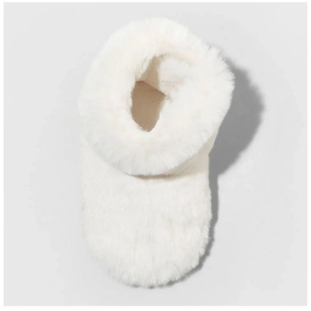 Toddler Girls' Dallas Fur Bootie Slippers Non Slip- Cat & Jack™‎ Cream